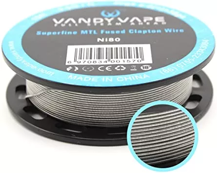Vandy Vape Ni80 Superfine MTL Fused Clapton Wire 30ga x 2(=)+38ga 10ft- 3.5ohm/ft 5.81