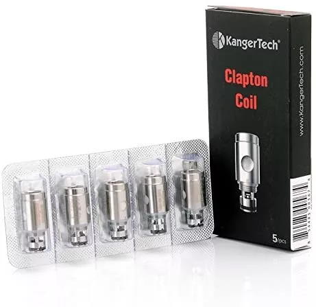 Kanger Clapton Replacement Coil Head Stainless Steel Case Kanthal Wire Japanese Cotton 5pcs-0.5ohm 7.08