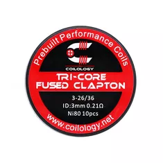 10pcs Coilology Tri-Core Fused Clapton Prebuilt Coil 26ga*3+36ga 2.9545