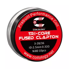 10pcs Coilology Tri-Core Fused Clapton Prebuilt Coil 3-28/36 3.07