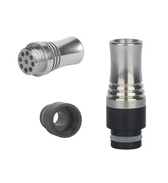 9 Holes Airflow Stainless & Delrin 510 Drip Tip