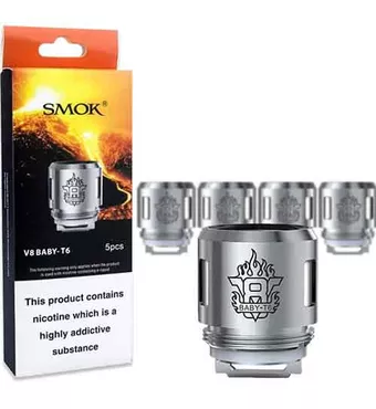 Smok V8 Baby-T6 Core Replacement Coil for TFV8 Baby Tank 5pcs- 0.2ohm