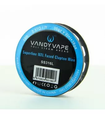 Vandy Vape Superfine MTL Fused Clapton Wire SS316L 30GA*2+38GA