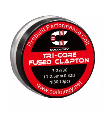 10pcs Coilology Tri-Core Fused Clapton Prebuilt Coil 3-28/36