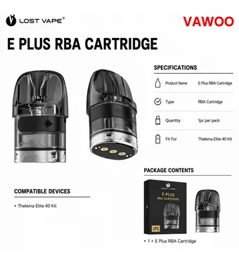 Lost Vape E Plus RBA Cartridge