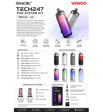SMOK Tech247 Pod System Kit 1800mAh 4ml