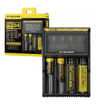 Nitecore D4 Digicharger with 4 Channels for Li-ion Battery - UK Plug